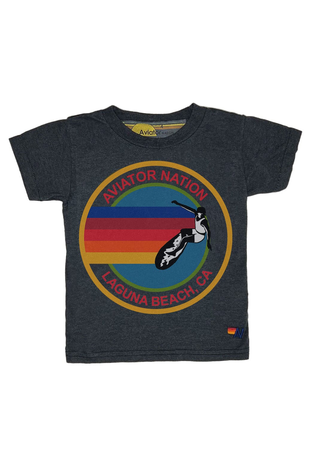 Retro KIDS AVIATOR NATION LAGUNA BEACH TEE - CHARCOAL
