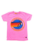 Retro KIDS AVIATOR NATION LAGUNA BEACH TEE - NEON PINK