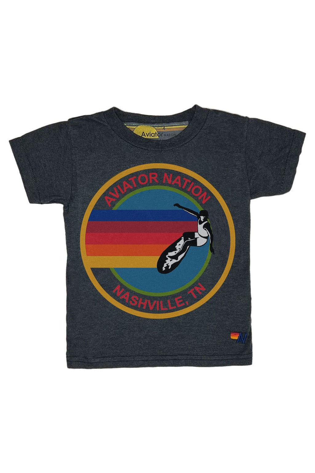 Retro KIDS AVIATOR NATION NASHVILLE TEE - CHARCOAL