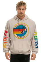 Retro AVIATOR NATION MALIBU RELAXED PULLOVER HOODIE - SAND