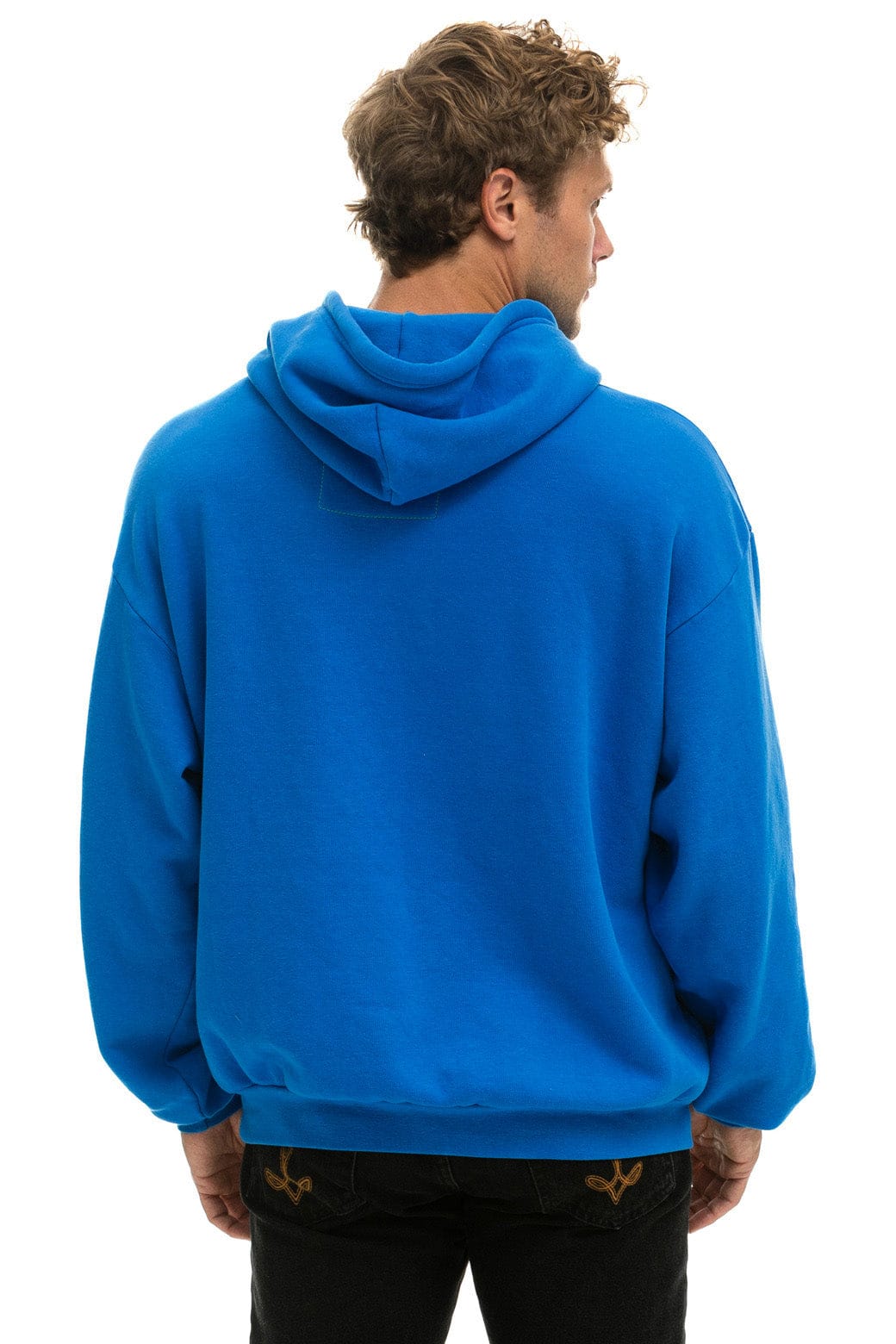 Retro BOLT HEART PULLOVER RELAXED HOODIE - ADVENTURE BLUE
