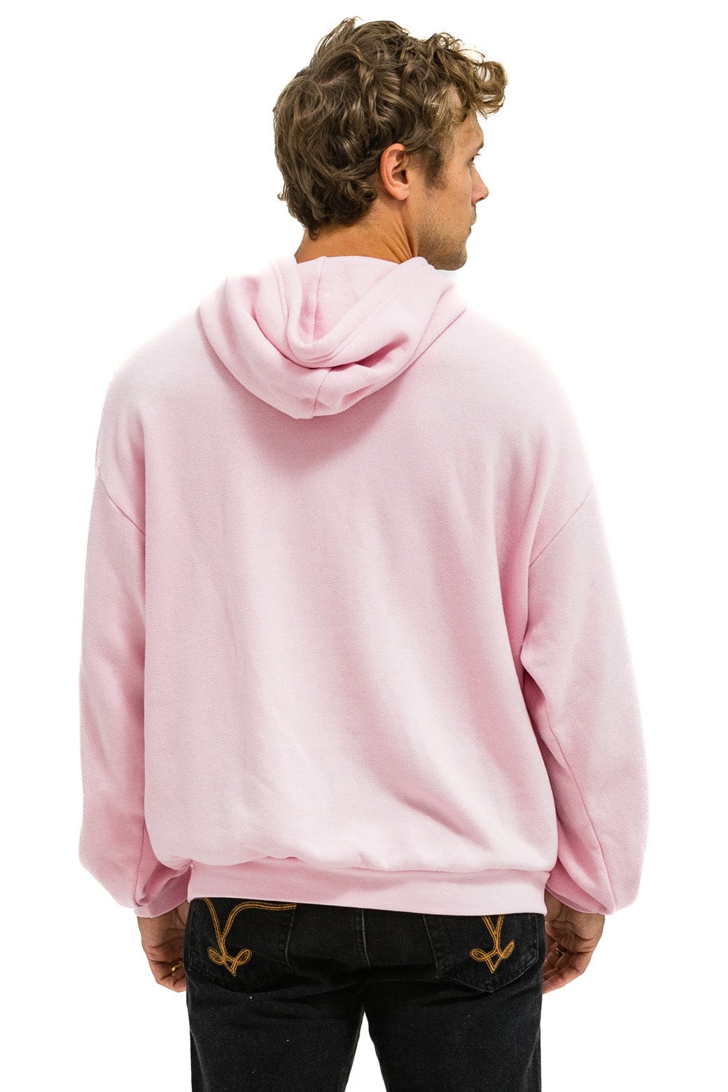 Retro BOLT HEART PULLOVER RELAXED HOODIE - LIGHT PINK