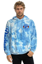Retro LOS ANGELES DODGERS HAND DYED RELAXED PULLOVER HOODIE - TIE DYE BLUE