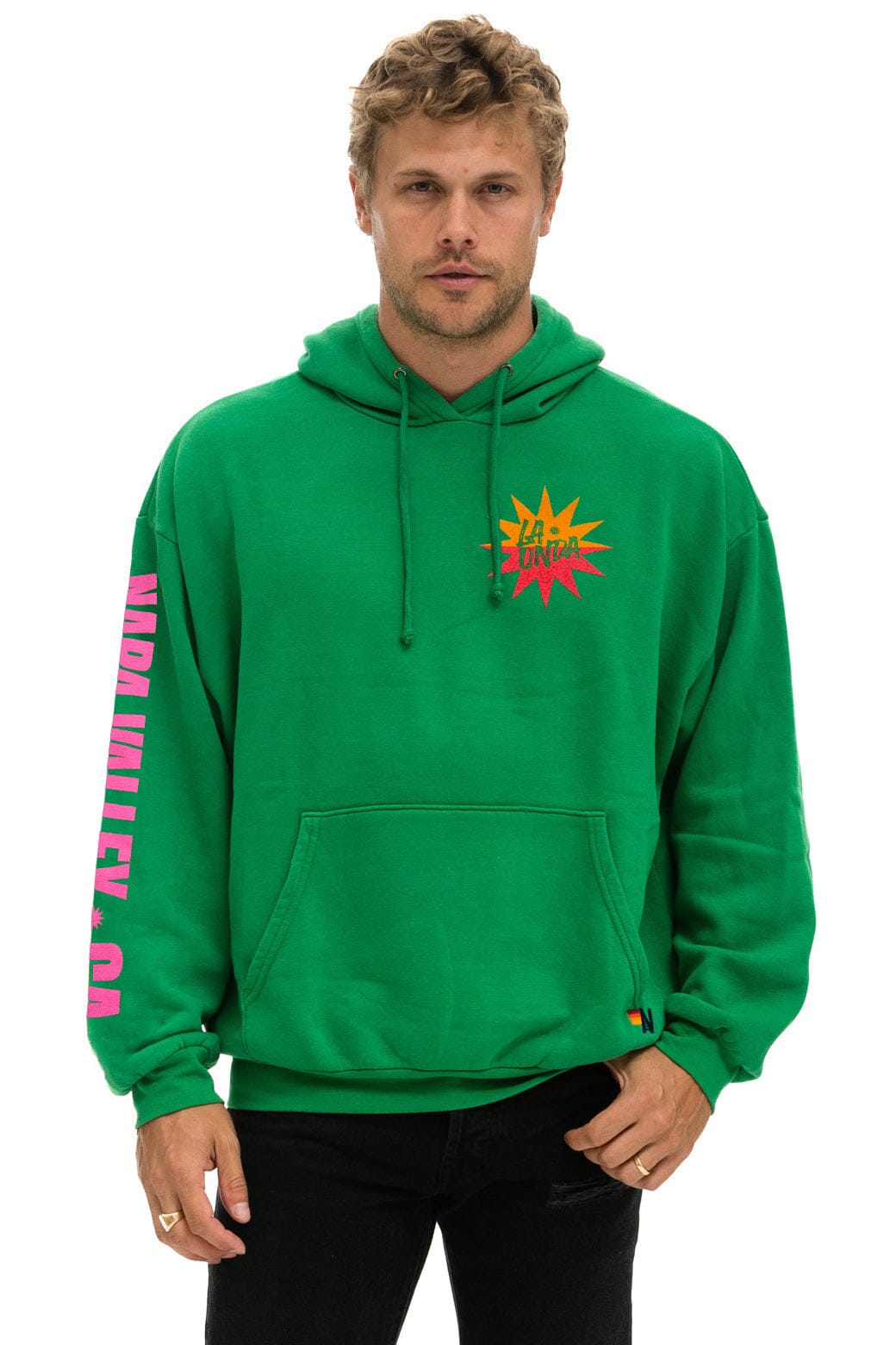 Retro LA ONDA 2025 RELAXED PULLOVER HOODIE - KELLY GREEN