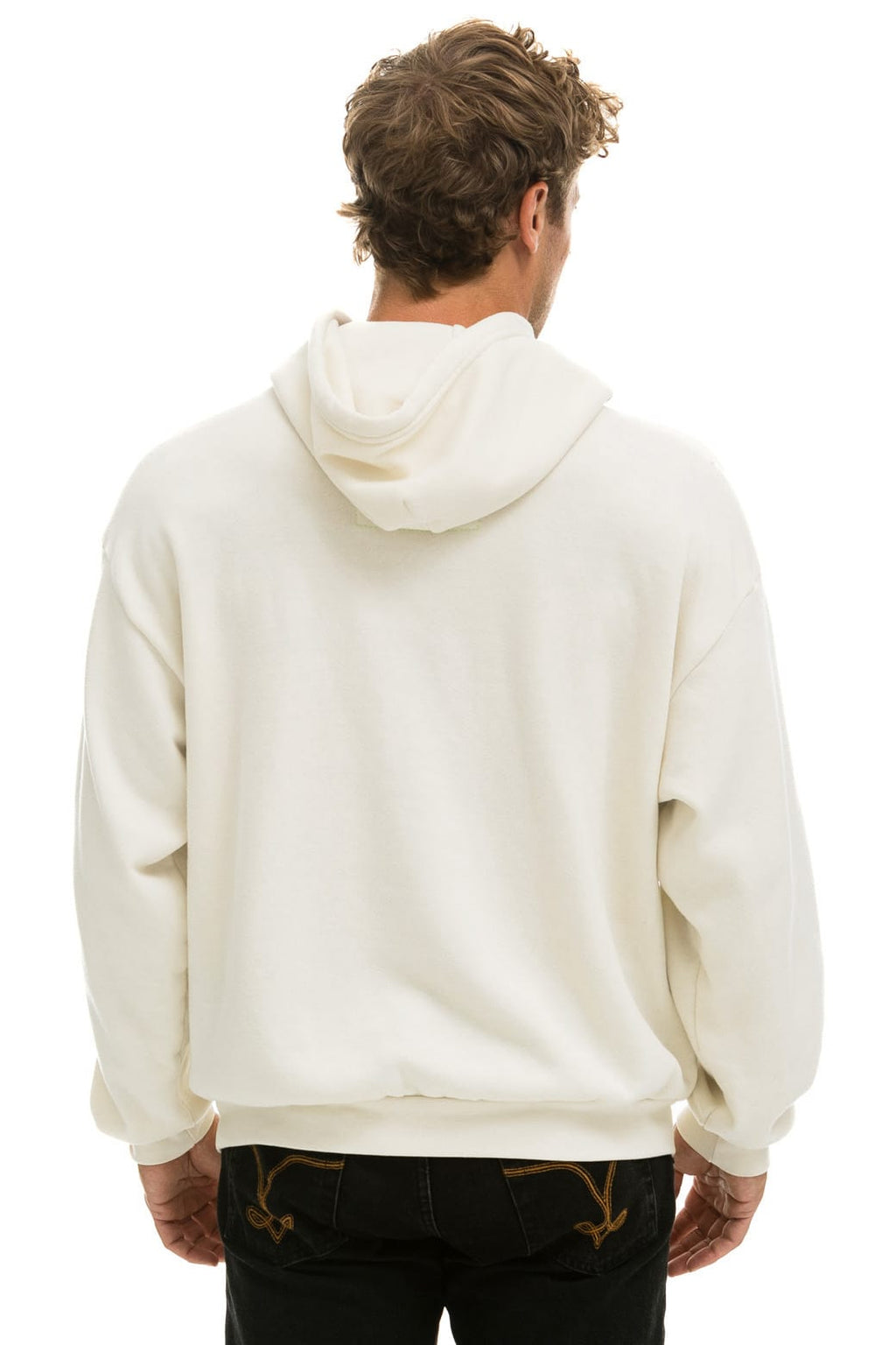 Retro 5 STRIPE AMERICA RELAXED PULLOVER HOODIE - VINTAGE WHITE USA