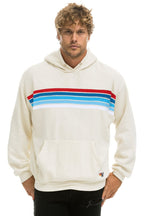 Retro 5 STRIPE AMERICA RELAXED PULLOVER HOODIE - VINTAGE WHITE USA