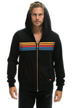 Retro 5 STRIPE HOODIE - BLACK