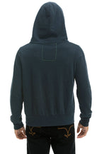 Retro 5 STRIPE HOODIE - CHARCOAL PINK PURPLE