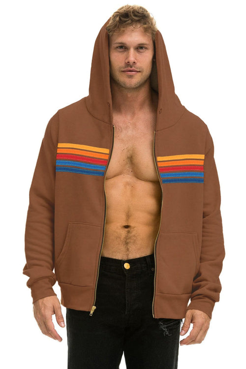 Retro 5 STRIPE HOODIE - CINNAMON