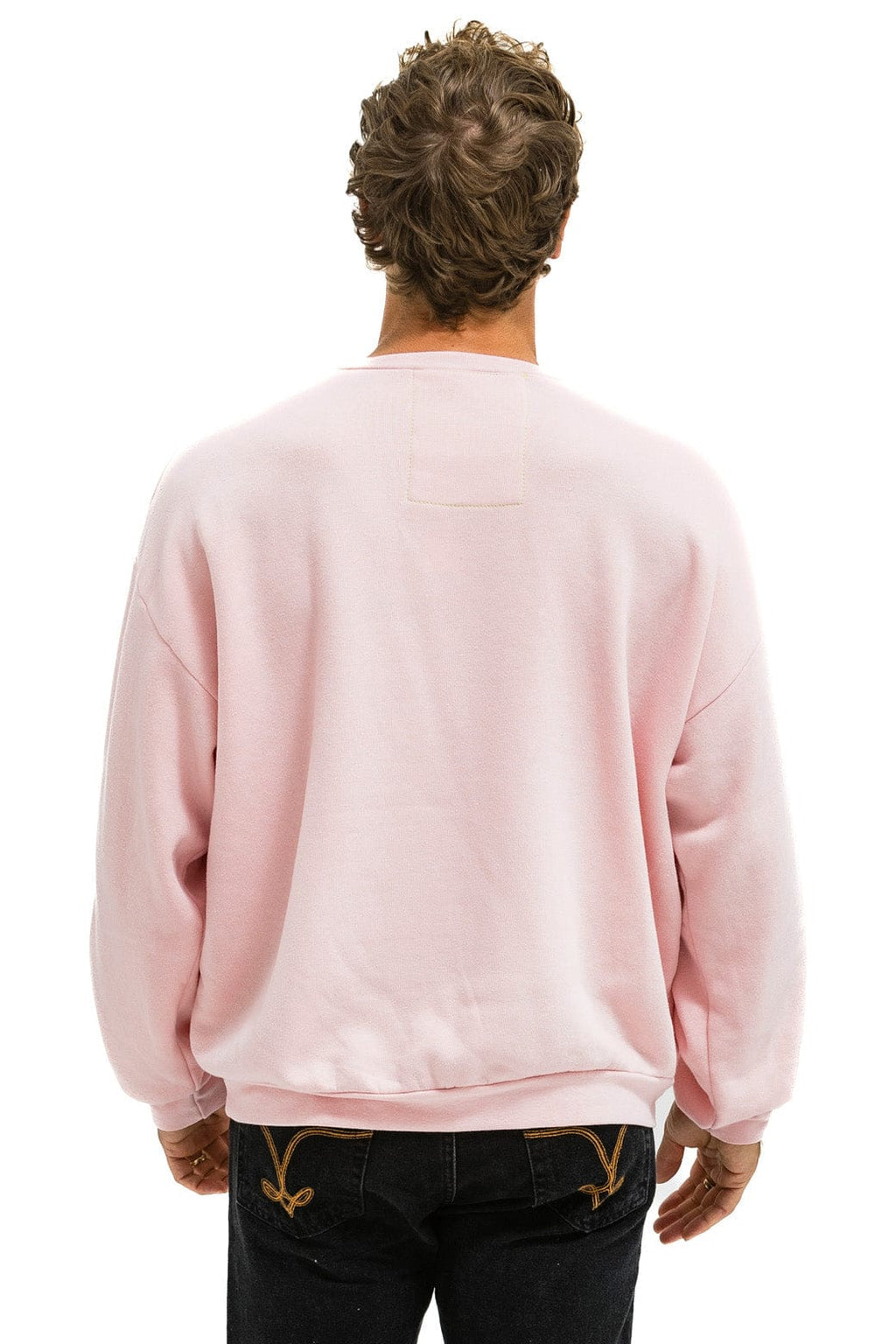 Retro BOLT HEART RELAXED CREW SWEATSHIRT - LIGHT PINK