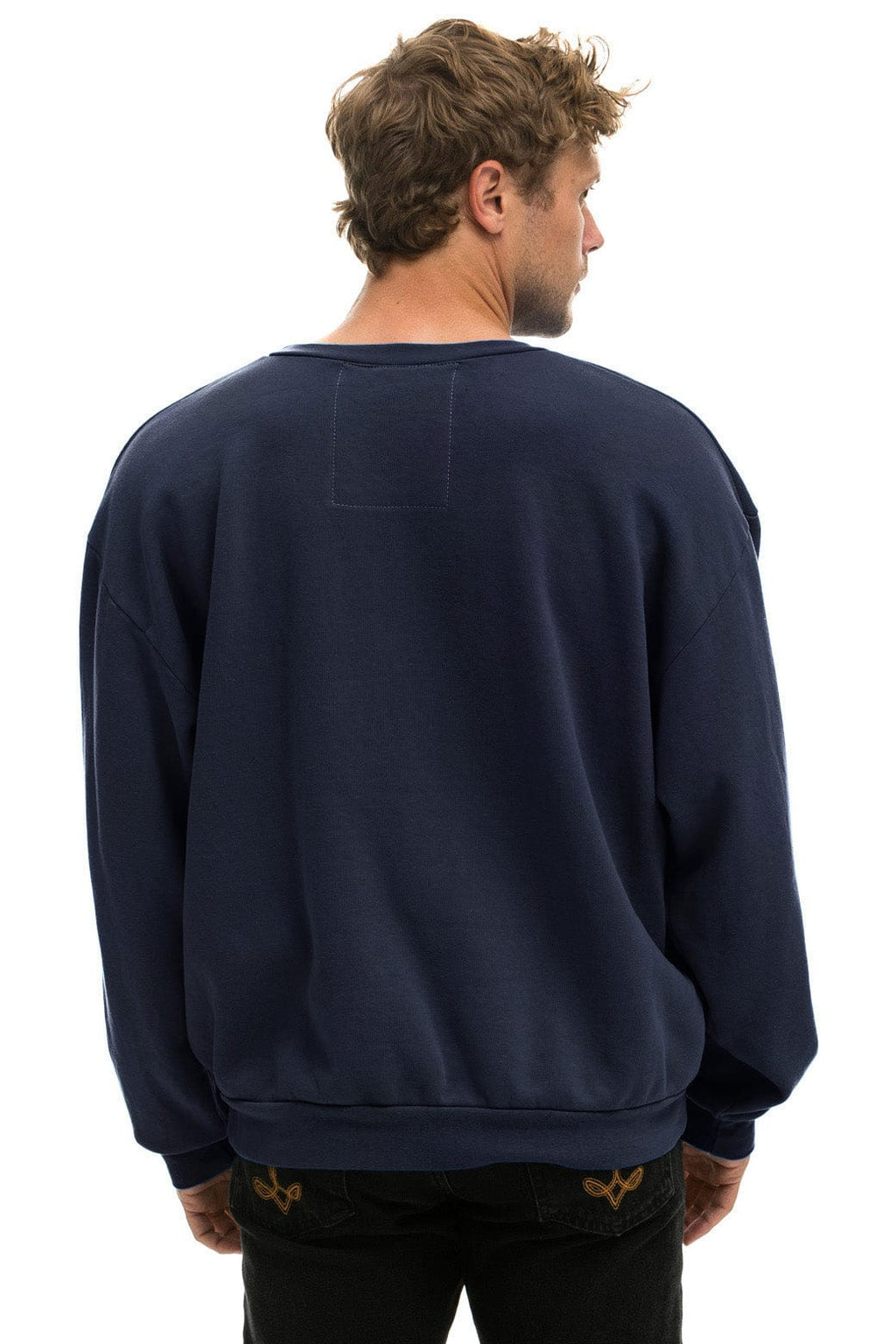 Retro LOGO RELAXED CREW SWEATSHIRT - NAVY