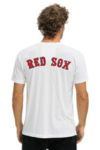 Retro RED SOX BOLT UNISEX CREW TEE - WHITE
