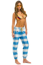 Retro UNISEX PLAID LODGE PANT - SKY PLAID