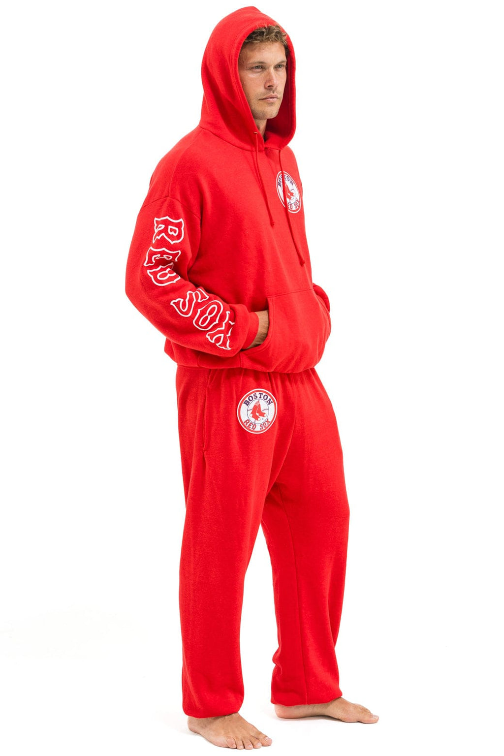Retro RED SOX RELAXED PULLOVER HOODIE - RED