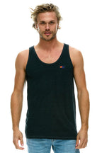 Retro MENS BASIC TANK - CHARCOAL