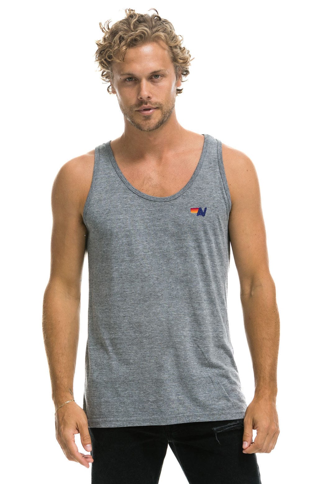 Retro MENS BASIC TANK - HEATHER GREY