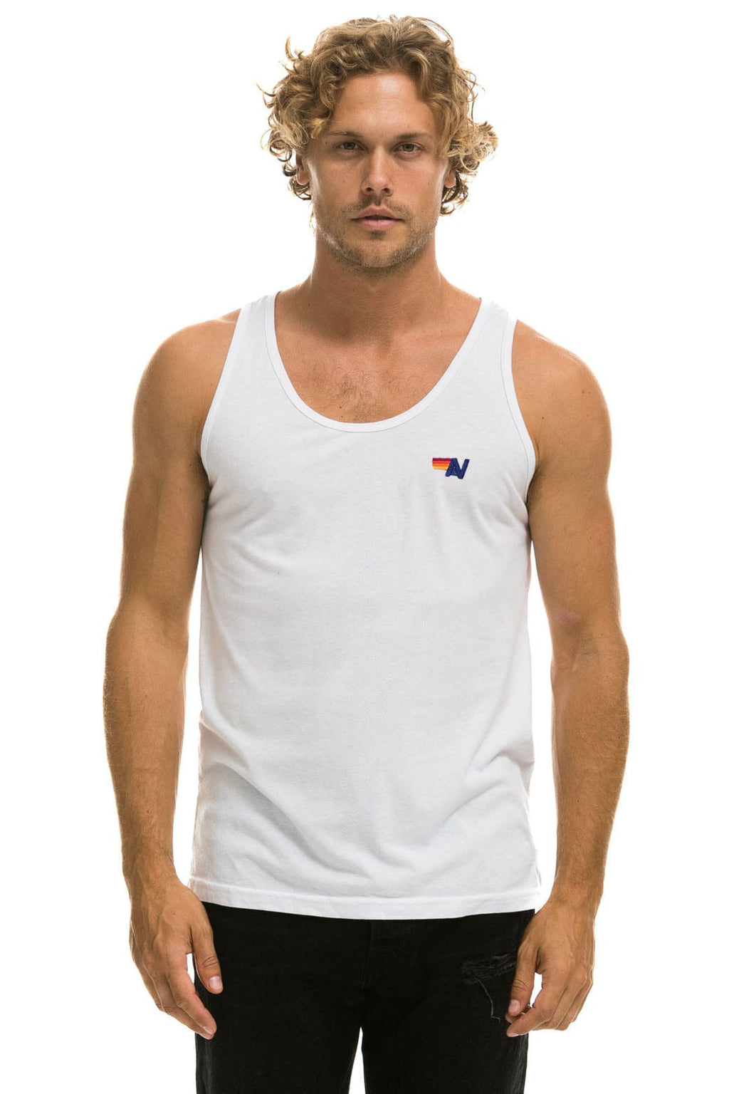 Retro MENS BASIC TANK - WHITE