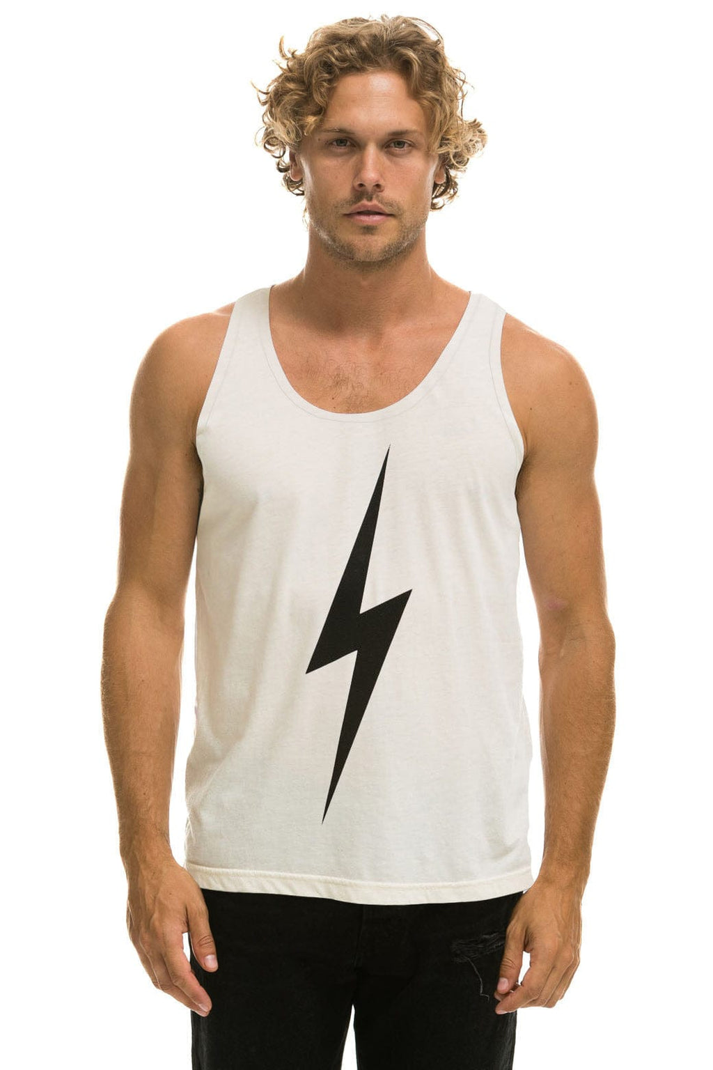 Retro MENS BOLT TANK - VINTAGE WHITE