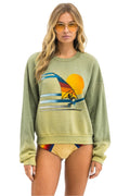 Retro WINDSURF JUMP RELAXED CREW SWEATSHIRT - FADED ARMY