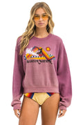 Retro SURF RACER RELAXED CREW SWEATSHIRT - FADED BERRY