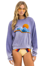 Retro ASPEN MOUNTAIN RELAXED CREW SWEATSHIRT - FADED GRAPE
