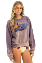 Retro WATER SKIER RELAXED CREW SWEATSHIRT - FADED MOCHA