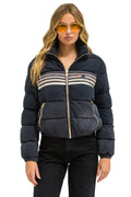 Retro 5 STRIPE FADED APRES JACKET - FADED SMOKE