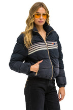 Retro 5 STRIPE FADED APRES JACKET - FADED SMOKE