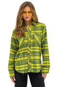 Retro PLAID FLANNEL WESTERN SHIRT - AVOCADO PLAID