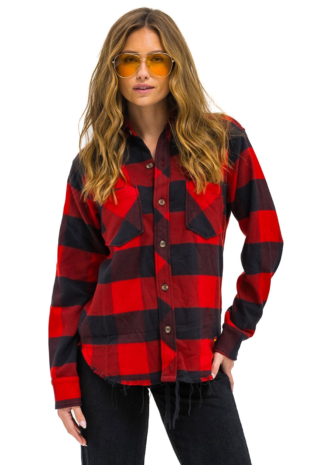 Retro PLAID FLANNEL WESTERN SHIRT - BUFFALO PLAID