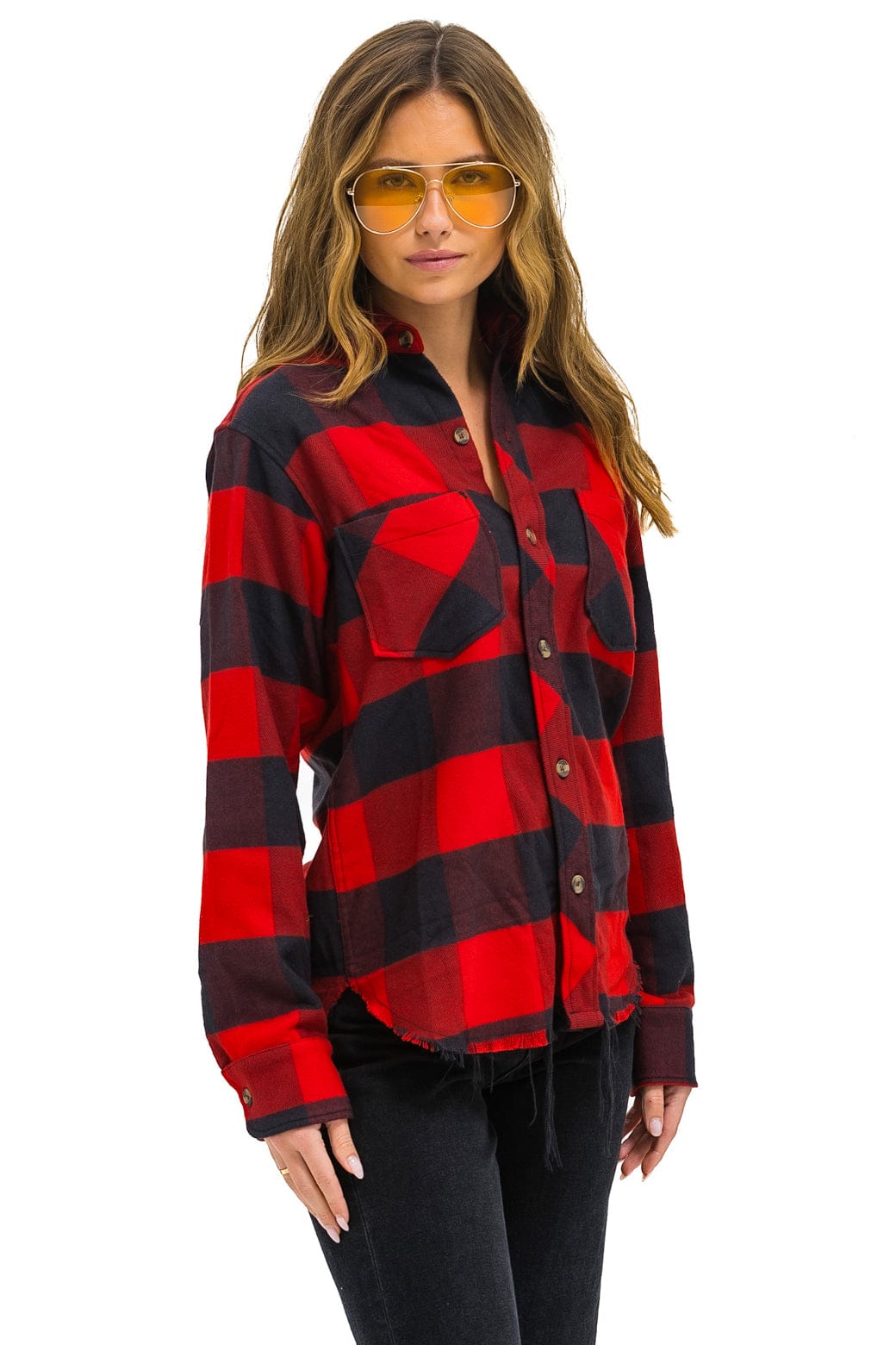 Retro PLAID FLANNEL WESTERN SHIRT - BUFFALO PLAID