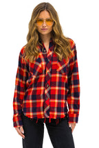 Retro PLAID FLANNEL WESTERN SHIRT - RUGBY PLAID