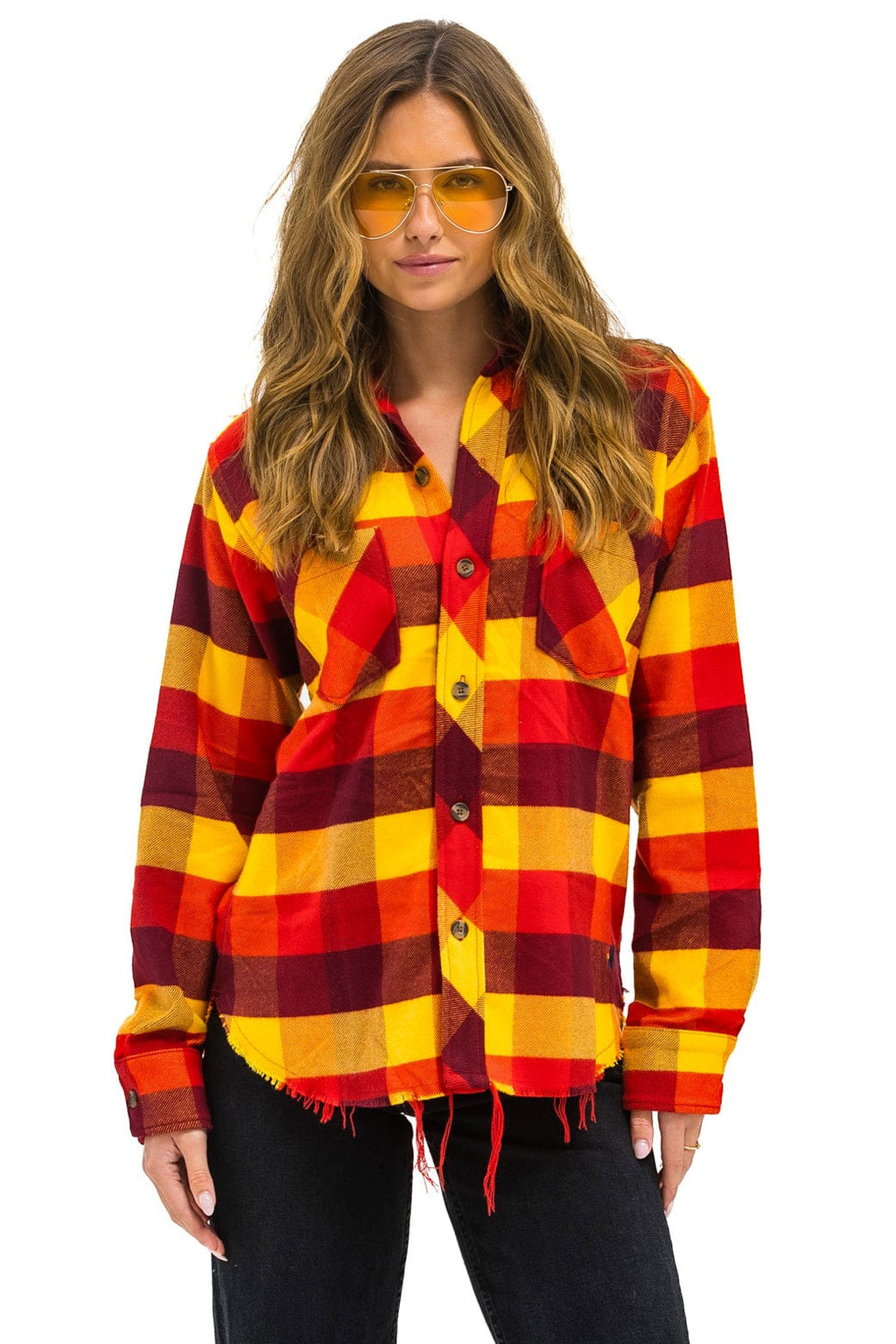 Retro PLAID FLANNEL WESTERN SHIRT - SURFY PLAID