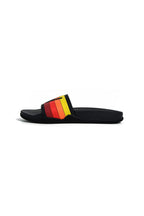 Retro AVIATOR NATION LOGO RAINBOW 4 STRIPE SLIDES - BLACK