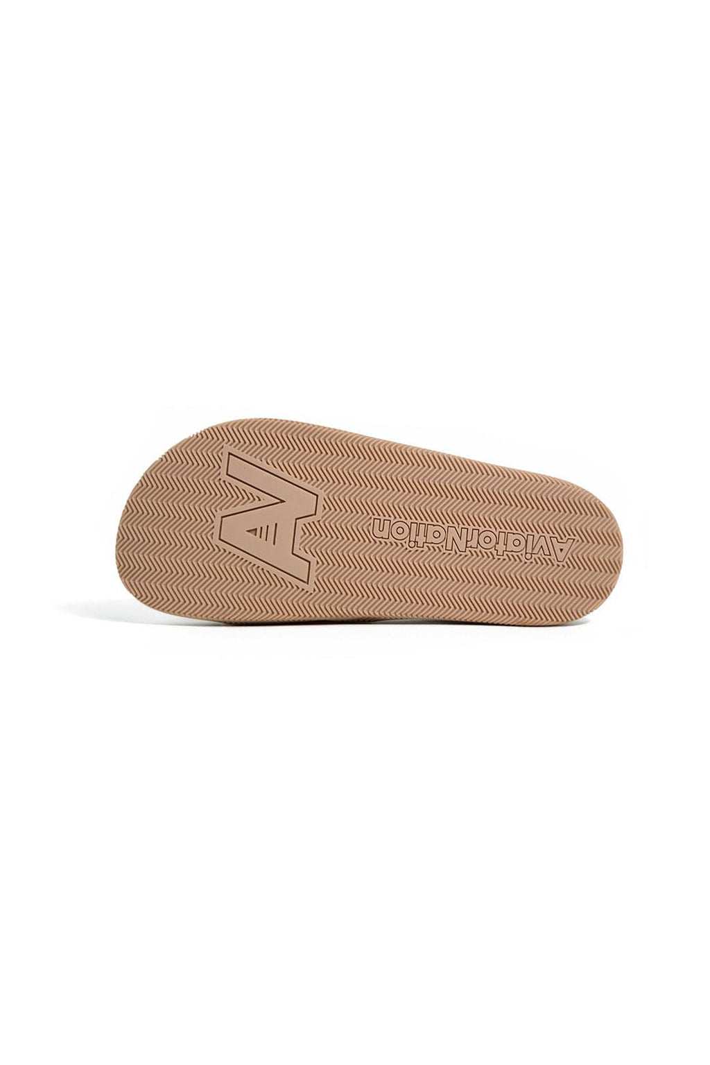 Retro AVIATOR NATION LOGO RAINBOW 4 STRIPE SLIDES - VINTAGE WHITE