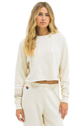 Retro BOLT RUGBY STITCH CROPPED CREW SWEATSHIRT - VINTAGE WHITE WHITE GREY