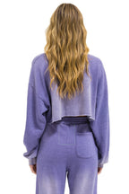 Retro AN 3D CROPPED CREW SWEATSHIRT RELAXED - FADED GRAPE