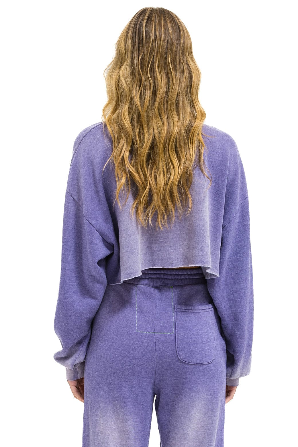 Retro AN 3D CROPPED CREW SWEATSHIRT RELAXED - FADED GRAPE