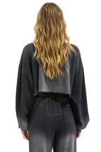 Retro AN 3D CROPPED CREW SWEATSHIRT RELAXED - FADED SMOKE