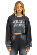 Retro AN 3D CROPPED CREW SWEATSHIRT RELAXED - FADED SMOKE