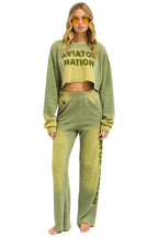 Retro AN 3D WIDE LEG POCKET SWEATPANTS - FADED ARMY