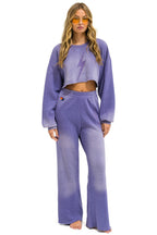 Retro BOLT STITCH WIDE LEG POCKET SWEATPANTS - FADED GRAPE
