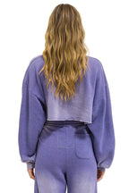 Retro BOLT STITCH CROPPED CREW SWEATSHIRT RELAXED - FADED GRAPE