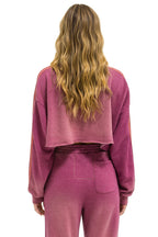 Retro CLASSIC STRIPE CROPPED CREW SWEATSHIRT RELAXED - FADED BERRY