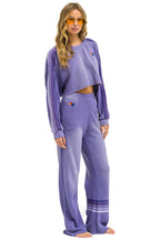 Retro CLASSIC STRIPE CROPPED CREW SWEATSHIRT RELAXED - FADED GRAPE