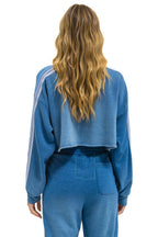 Retro CLASSIC STRIPE CROPPED CREW SWEATSHIRT RELAXED - FADED WATER