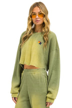 Retro ESSENTIAL CROPPED CREW SWEATSHIRT RELAXED - FADED ARMY