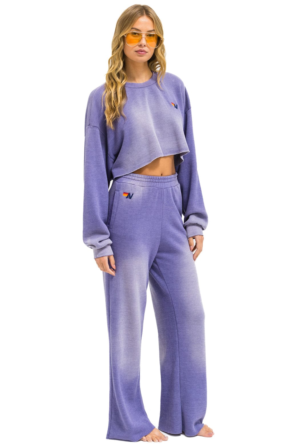 Retro ESSENTIAL WIDE LEG POCKET SWEATPANTS - FADED GRAPE