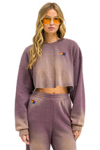 Retro ESSENTIAL CROPPED CREW SWEATSHIRT RELAXED - FADED MOCHA