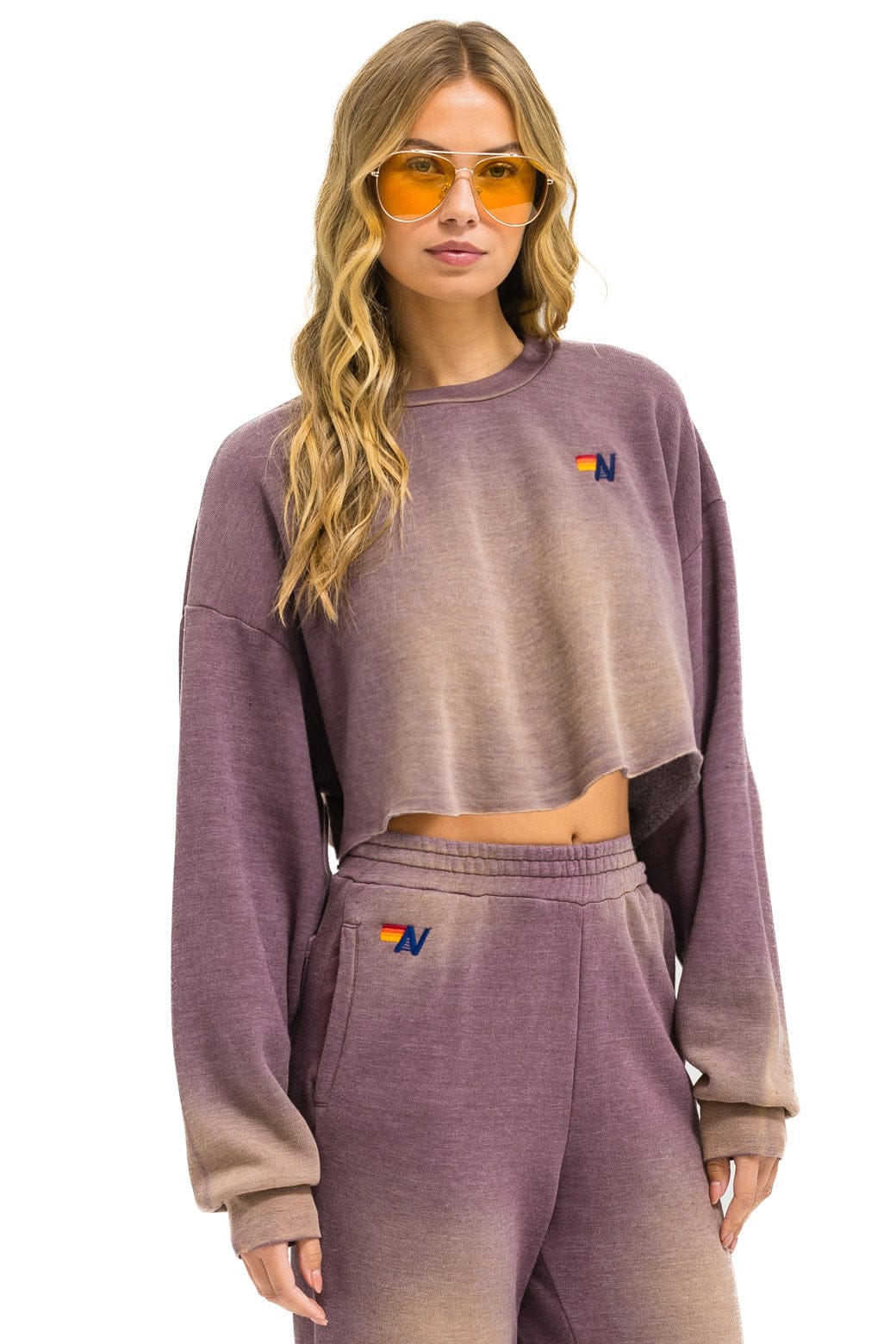 Retro ESSENTIAL CROPPED CREW SWEATSHIRT RELAXED - FADED MOCHA